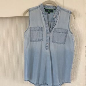 Sleeveless Denim Shirt